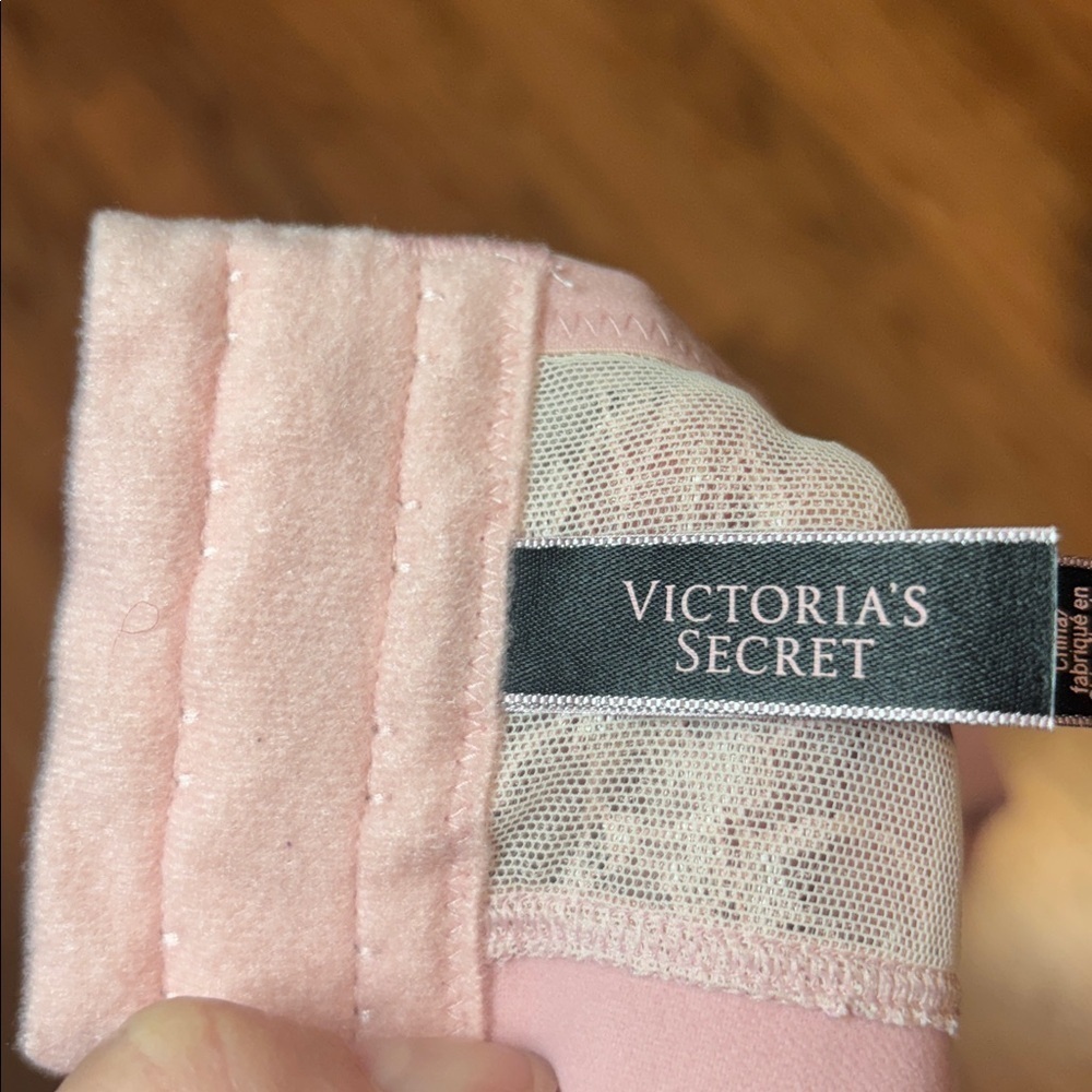 Victoria's Secret Very Sexy Sheer Lace Bralette, high neck, Pink, Large - Picture 5 of 6